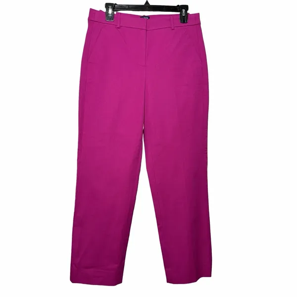J.Crew‎ Kallie Pant Womens 8 Fuchsia Hot Pink Straight Ankle Career Stretch NWT - Image 2