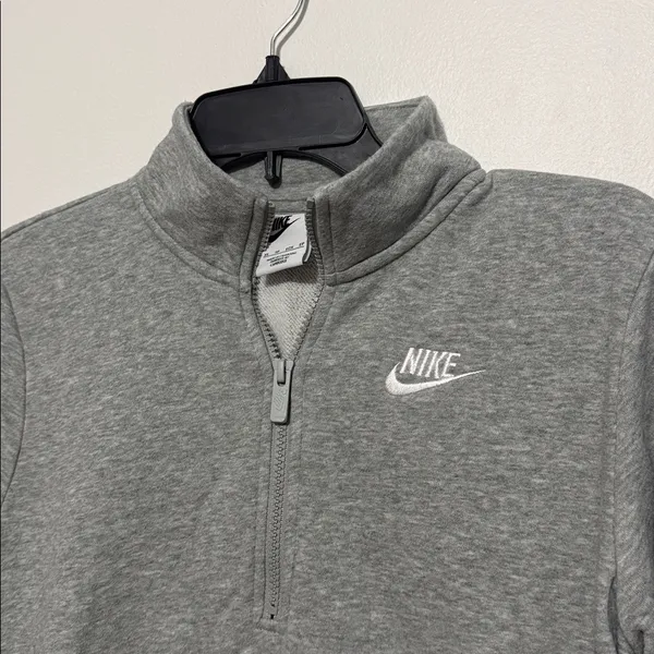 Nike Women's Gray Sportswear Club Fleece Quarter-Zip Sweatshirt - Image 4