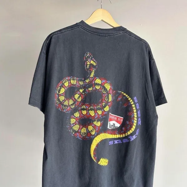 Marlboro snake graphic TSHIRT Adventure team snake promo t-shirt Faded - Image 2