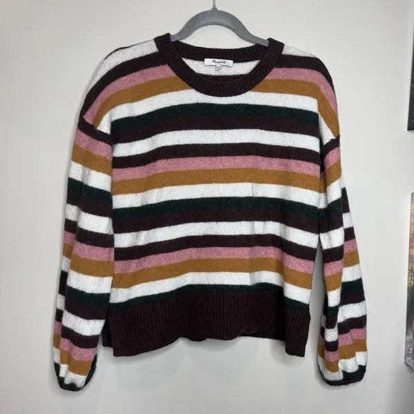 Madewell‎ Striped Payton Pullover Sweater in Coziest Yarn Size S Wool Alpaca - Image 2