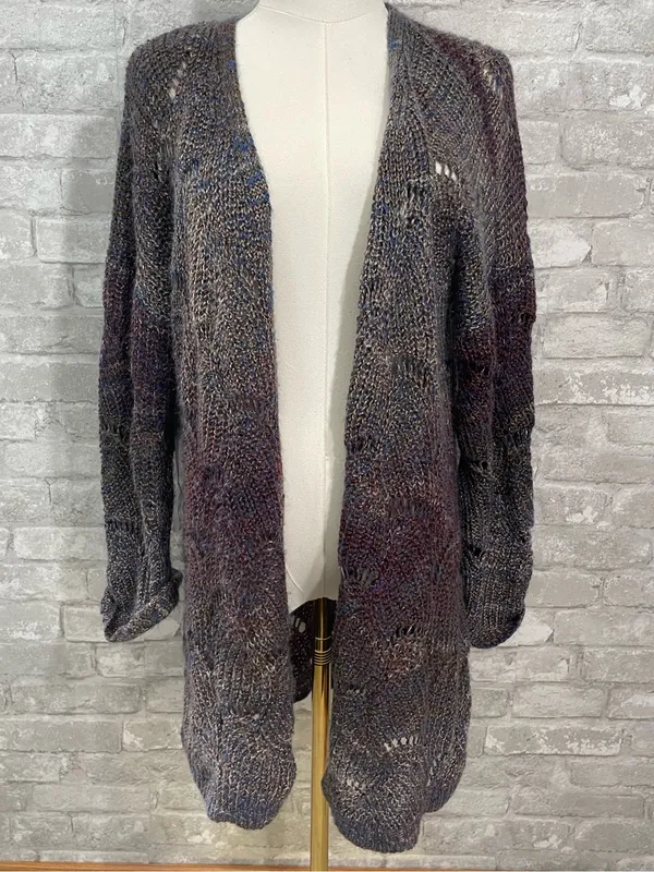 Maurices Multi Color Wave Stitch Open Front Cardigan - Image 2