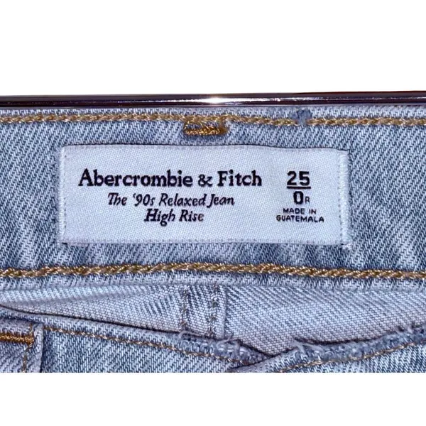 Abercrombie & Fitch 90s Relaxed Jean High Rise Blue Straight Jeans Womens 25 0 R - Image 3
