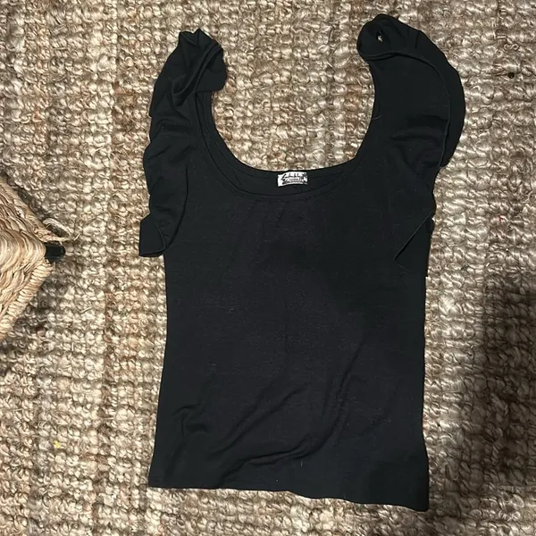 Intimately Free People Black Ruffle Hem Tank - Image 3