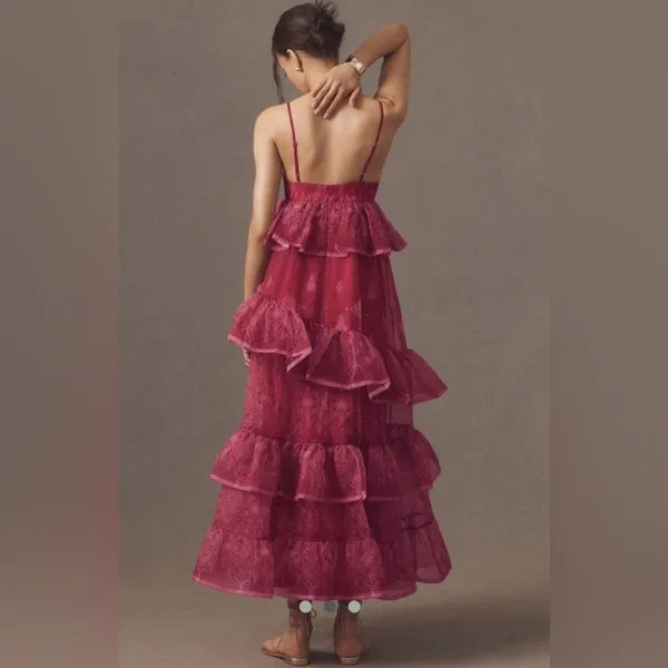 Anthropologie Let Me Be Tiered Midi Dress NWT M Romantic Wedding Guest Fairycore - Image 2