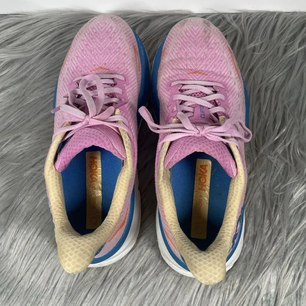 Hoka One Clifton 9 Womens Size 8 Shoes Pink Running Sneakers Athletic - Image 9