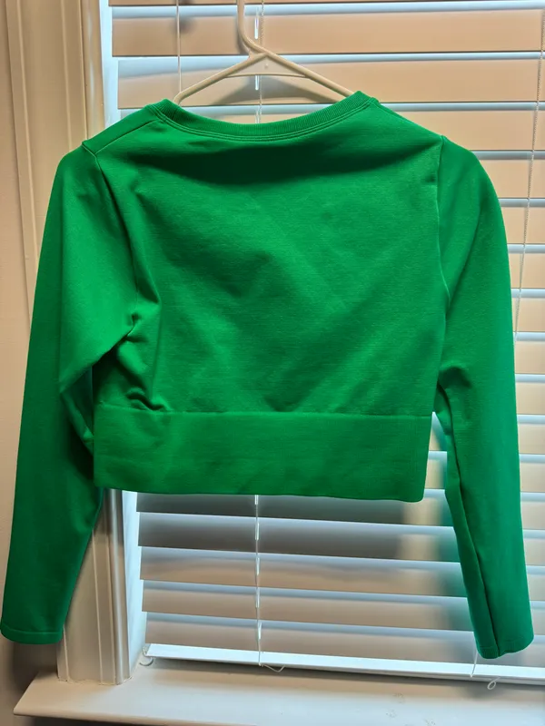 Aerie Offline Long Sleeve Green Crop - Image 2