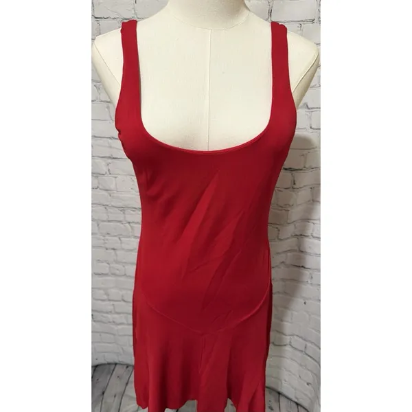 POLO RALPH LAUREN Skater Ponte Dress Red Fit Flare Stretchy Bright Small - Image 4
