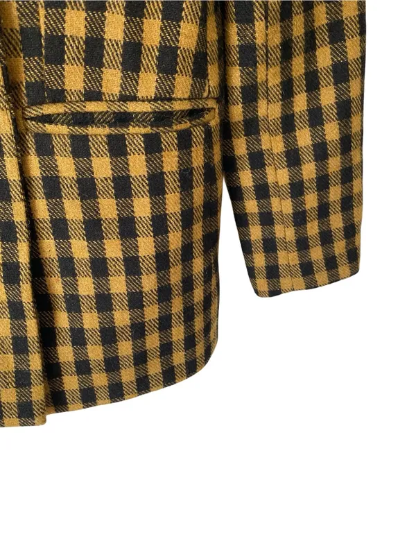Reformation Lazer Checked Open-Front Blazer Jacket Black size XS - Image 8