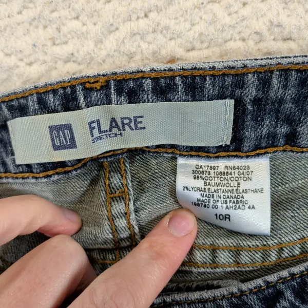 Gap Flare Stretch Jeans Womens‎ 10R Blue Medium Wash Denim Low Rise Flare Leg - Image 7