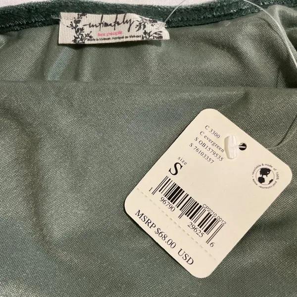 Free People Intimates Velvet Camisole Small Green Cowl Neck NWT - Image 10