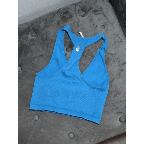 FP Movement by Free People Cobalt Blue Ribbed Racerback Sports Bralette - Image 2