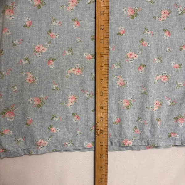 Lauren Ralph Lauren Sleep Top Womens S Blue Floral Short Sleeve Cotton Lounge - Image 5