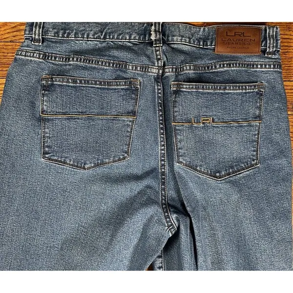 LRL Ralph Lauren Jeans Co. Womens Sz 10 Classic Straight Denim # FLAWS LOOPS‎ - Image 4