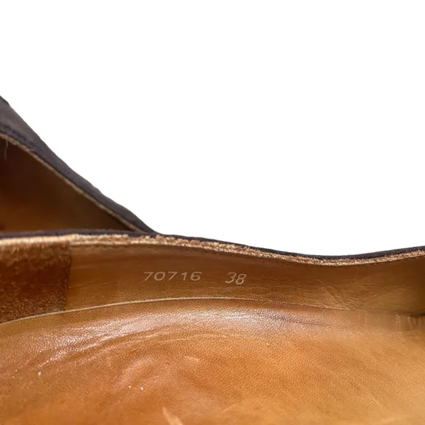 Vintage Chie Mihara Brown Leather Suede Mary Jane Heel Ruffle Trim Size EU 38‎ - Image 9