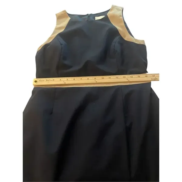JCrew Suiting Color Block 100% Wool Sleeveless Sheath Dress Blue / Beige 12 - Image 6