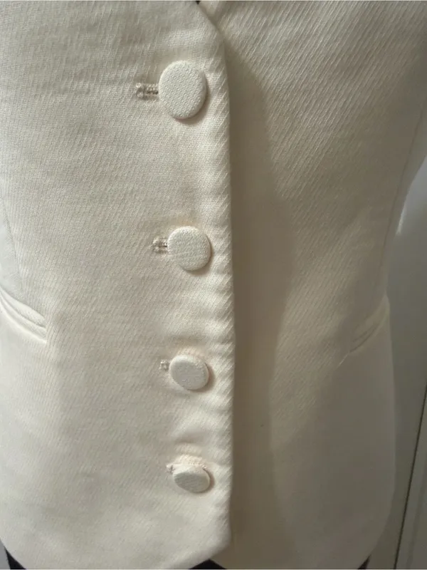 Zara Button Down Front Ivory Blazer Vest(Size XS) - Image 7