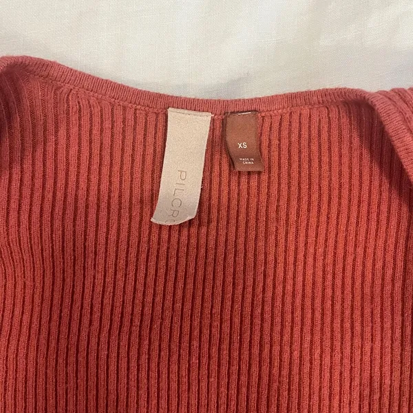 Anthropologie Pilcro Light Pink Cropped Bustier Square Neck Sweater Top Size XS - Image 4