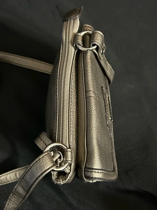 Relic Metallic Bronze & Leopard Print Pebbled Crossbody Bag Purse - Image 9
