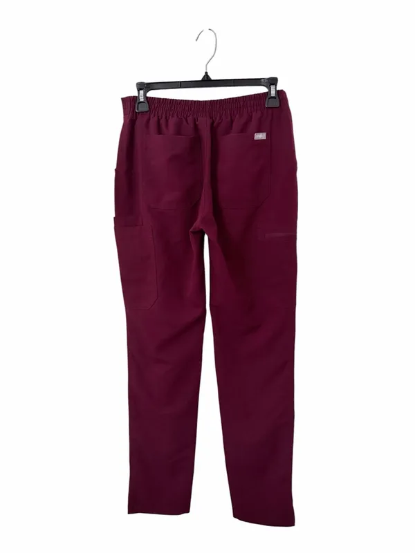Figs Yola FIONx Elastic Waistband Scrub Pants Size Extra Small Burgundy - Image 3