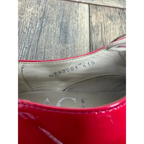 AGL Attilio Giusti Leombruni Red Patent Leather Oxfords Flats N713001 Size 11 - Image 5