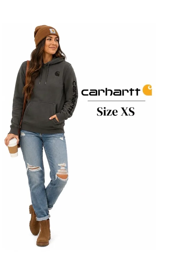 Carhartt Grey Hoodie Pullover - Image 3