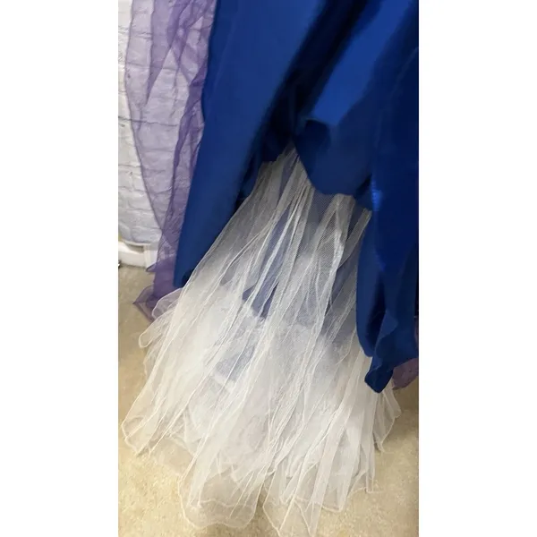 Cecily Brown Blue and Purple Sequin Strapless Prom Gown Formal Party Dress M - Image 8