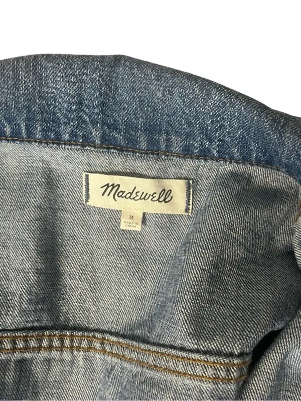 MADEWELL The Jean Jacket Pinter Wash Denim Trucker Jacket Size Medium - Image 11