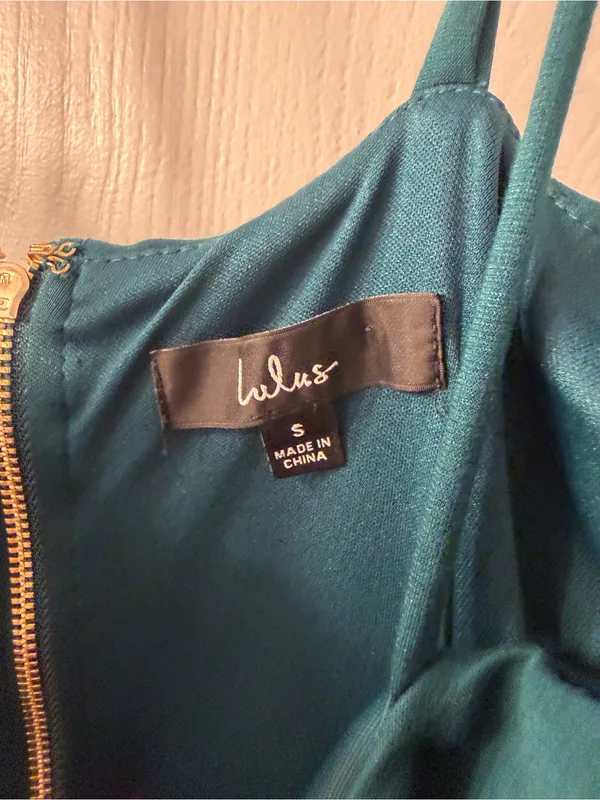Lulu's Teal Midi Slip Dress with Spaghetti Straps - Image 2