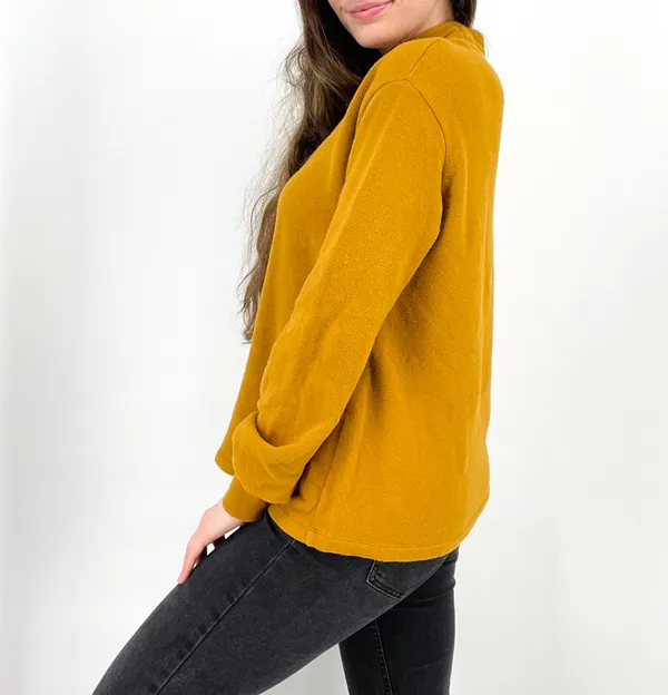 Mustard Slouchy Mockneck Longsleeve Top Size S - Image 5