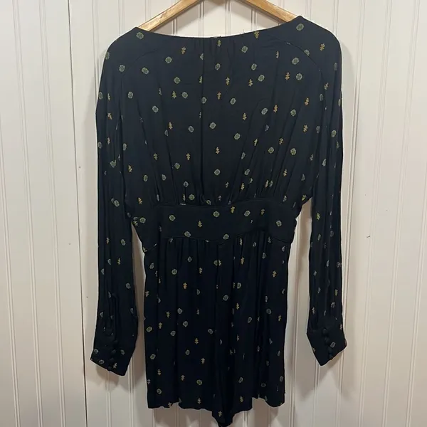 Free People love grows keyhole black button down playsuit romper - Image 8