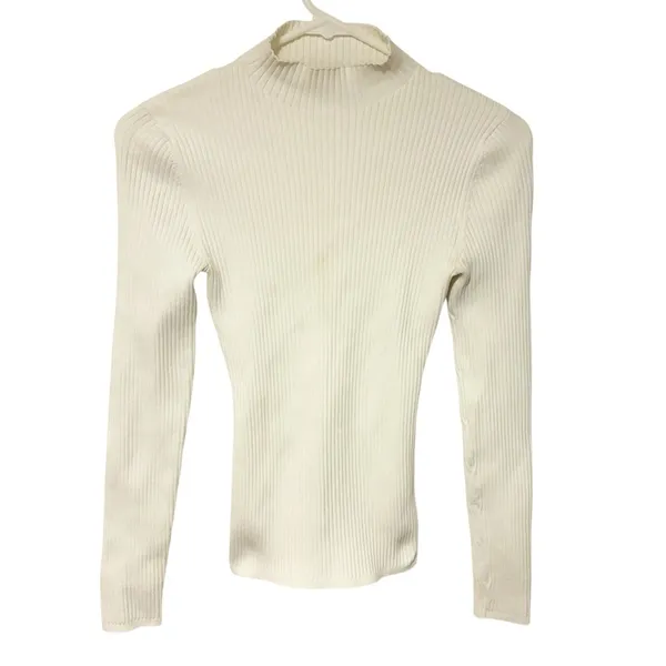 Babaton Aritzia Size XS White Ribbed Ambrosia Sculpt Knit Tie Back Top - Image 2