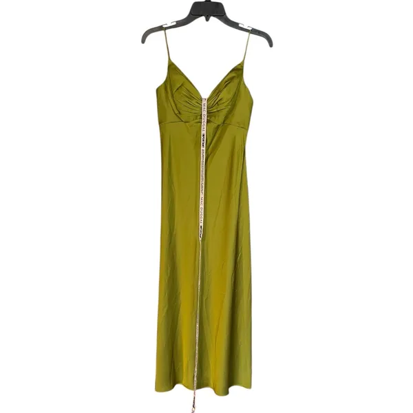 Mac Duggal NEW Size 0 Apple Green Spaghetti Strap Charmeuse Slip Dress 70167 - Image 4