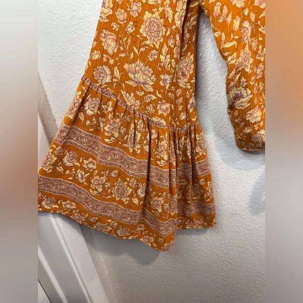 American Eagle‎ Viscose Floral V-Neck Cropped Hem Bell Sleeves Boho Top Size XS - Image 9