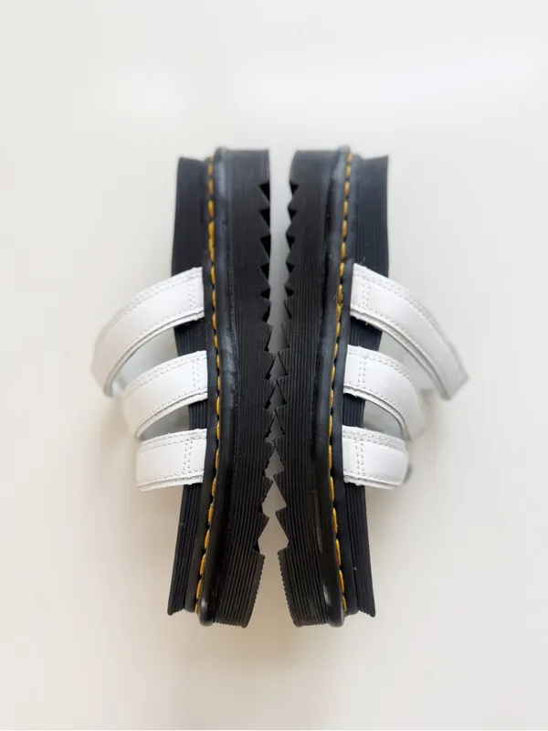 Dr. Martens Blaire Leather Slides White Size 8 - Image 4