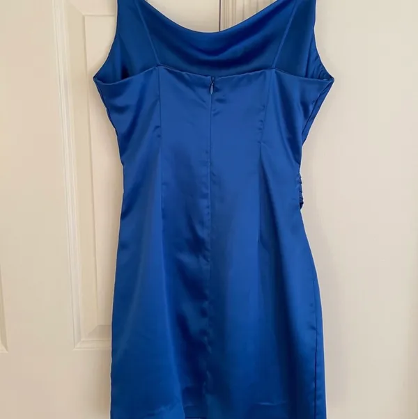 ZARA Cobalt Blue Silk Dress - Image 3