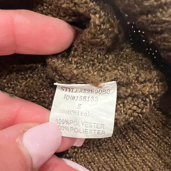 Bohme Womens Sweater‎ Size S Brown Beige V Neck Pullover Long Sleeve Knit - Image 5