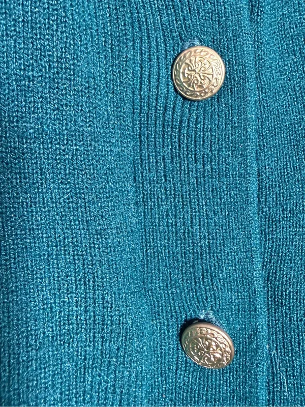 Signature Expressions Vintage Women's Dark Green Button-Up Sweater XL - NWT - Image 3