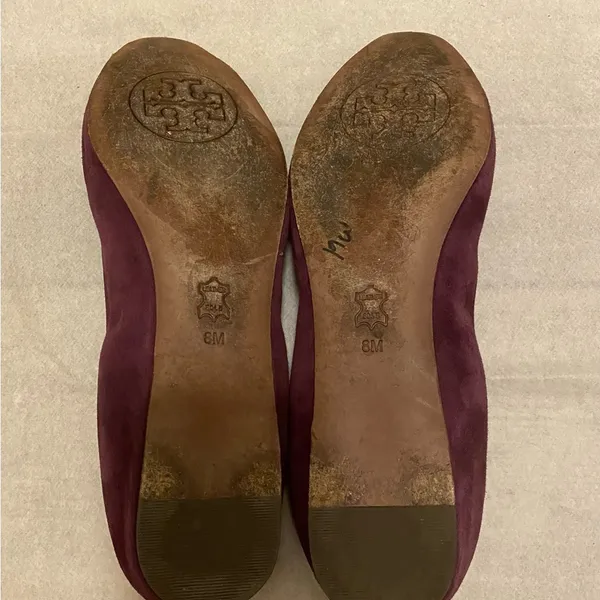 Tory Burch Purple Suede Ally Bow Ballet Flat - Image 6