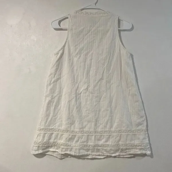 Princess Polly White Lace Trim Linen Blend Tank Top US 2 Cottagecore Boho - Image 3