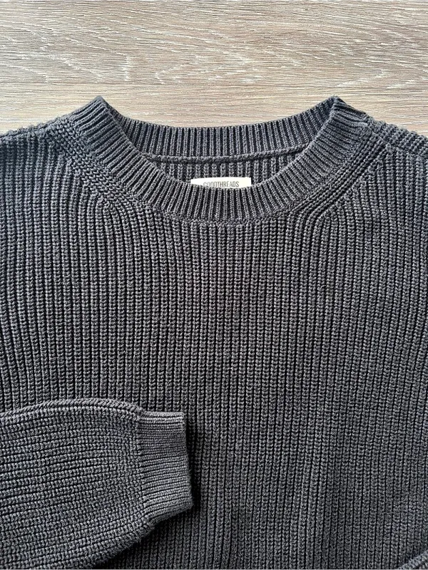 Goodthreads Women’s L Black 100% Cotton Shaker Knit Crewneck Sweater - Image 7