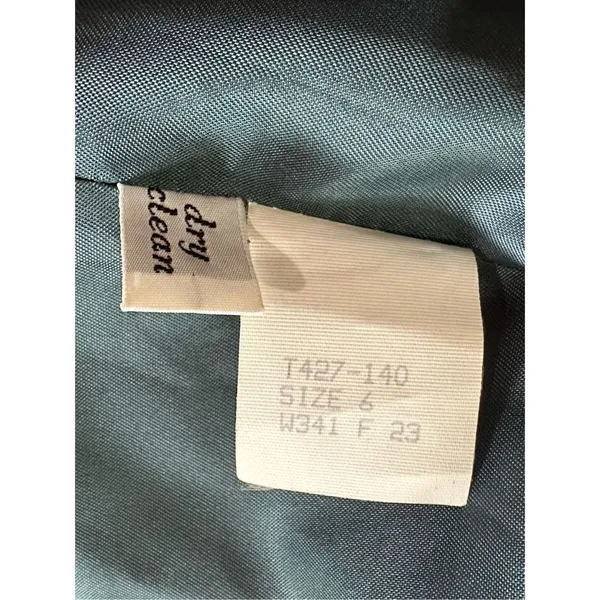 Pendleton Teal 100% Virgin Wool Short Blazer womens Sz‎ 6 1 button closur… - Image 9