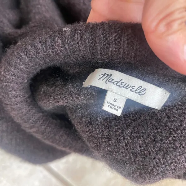 Madewell Alpaca Wool Blend Roll Neck‎ Sweater Heather raisin Small Relaxed Knit - Image 3