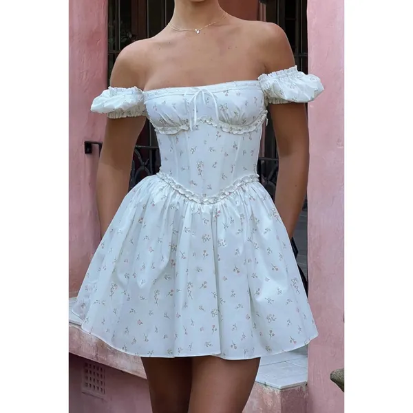 Babyboo Penelope Milkmaid Mini Dress Tea Party Bridgerton Small‎ Spring Summer - Image 3