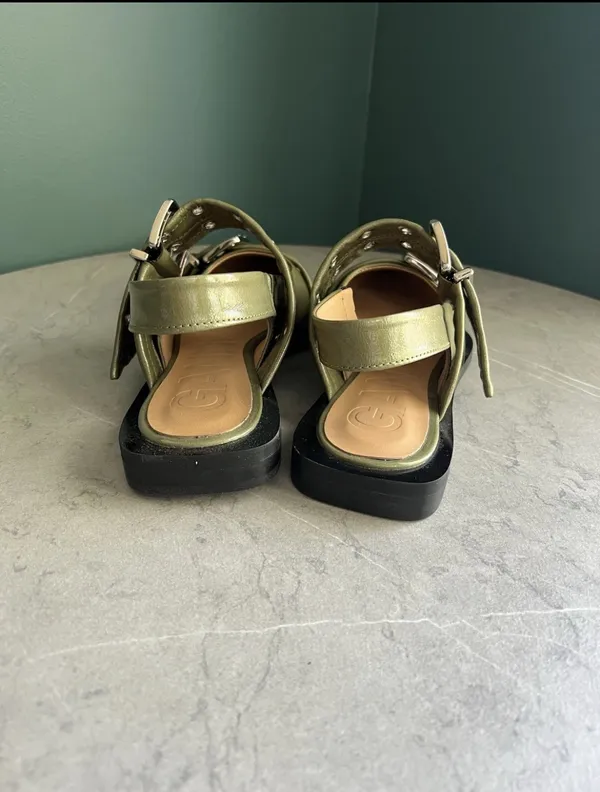 Ganni Wide Welt Buckle Ballerina Flats - Image 5
