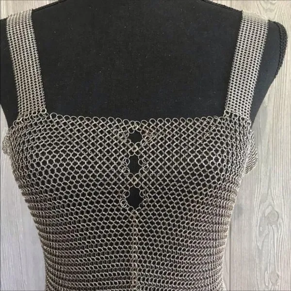 Elaine unziker metal Chainmail tank top cosplay soldered rings medieval larping - Image 3