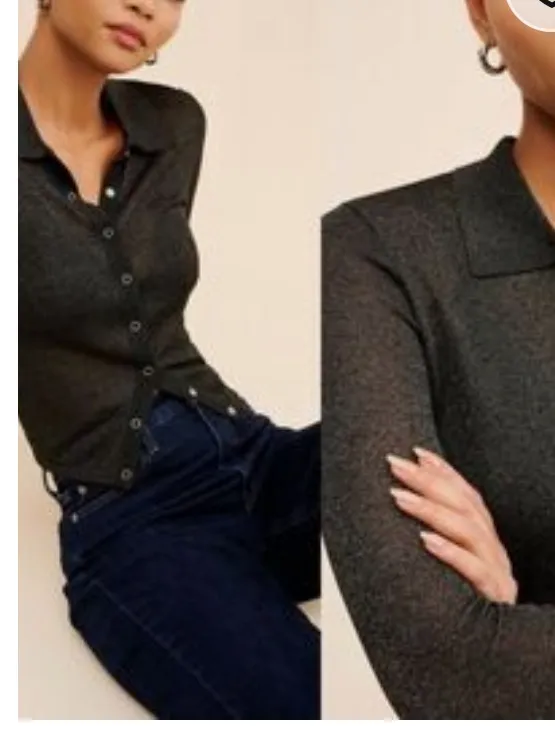Rolla’s Black Lurex Caroline Long Sleeve Top Small $129 - Image 3