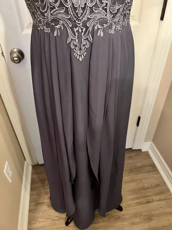 JJ's House Fancy formal gray evening bridesmaid wedding guest dress - Image 6