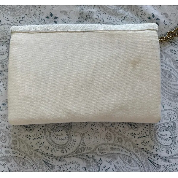 Beaded Bride Clutch White - Image 5