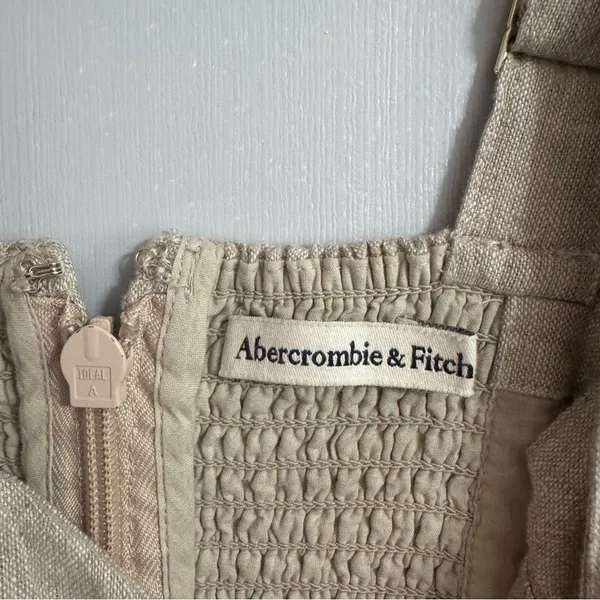 Abercrombie & Fitch Beige Mini Dress with Square Neckline Size XS - Image 3