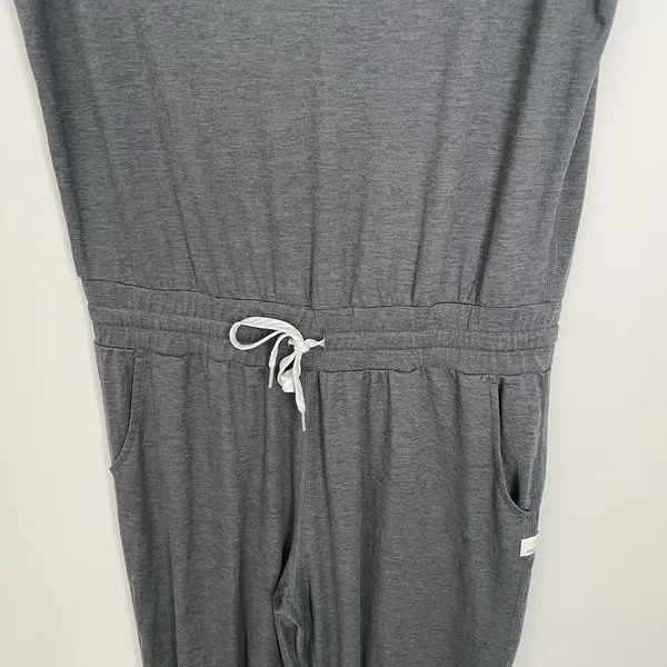 Vuori Size M Gray All Day Jumpsuit Waist Tie One Piece 25" Inseam - Image 2